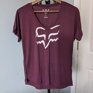 Fox Shirt ladies size medium EUC burgundy